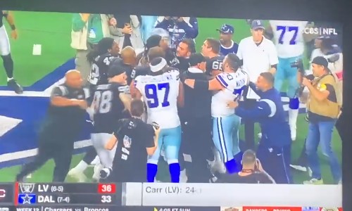 Cowboys player caught on camera assaulting Raiders guard John Simpson after Thanksgiving loss